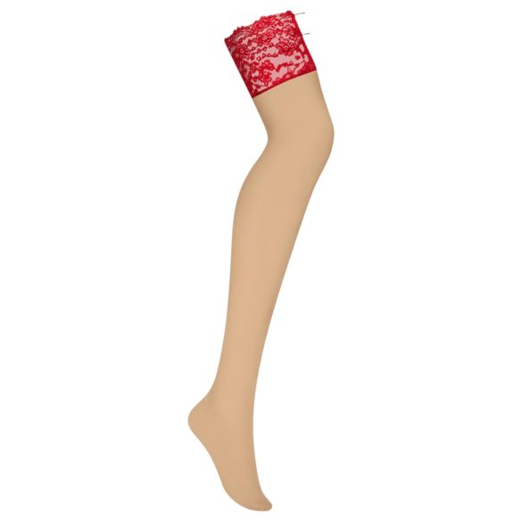 Obsessive - Lace Stockings (Red-Natural)