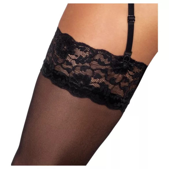 Cottelli - Silky Thigh-Highs (Black) - L