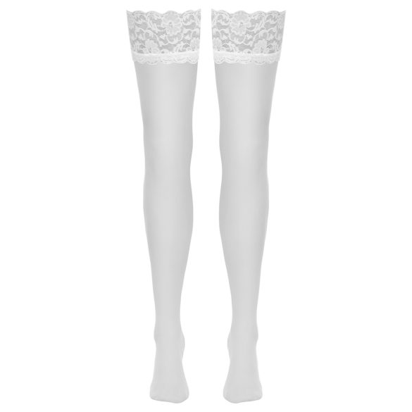 Cottelli - Silky Thigh-High Stockings (White) - M