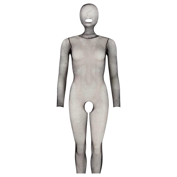 Mandy Mystery - Full-Body Fishnet Catsuit with Mask - Black (S-L)