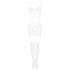 Obsessive G330 - Sheer Patterned Jumpsuit (White)
