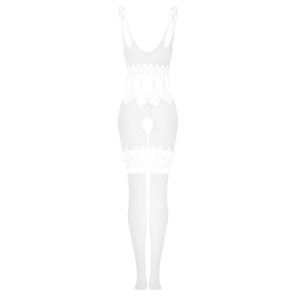 Obsessive G330 - Sheer Patterned Jumpsuit (White) - XL/2XL
