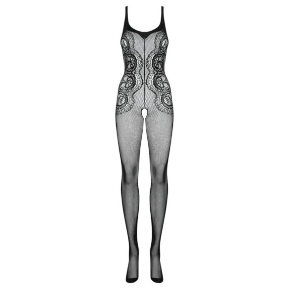 Obsessive G335 - Sheer Open-Net Bodysuit (Black) - S-L