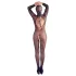 Cottelli Fantasy - black fishnet open crotch bodystocking with mask (S-L)