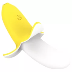   Lonely - rechargeable, waterproof, banana vibrator (yellow-white)