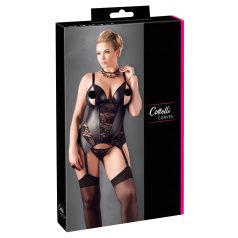 Cottelli - Floral Women's Top, Plus Size (Black) - XXL