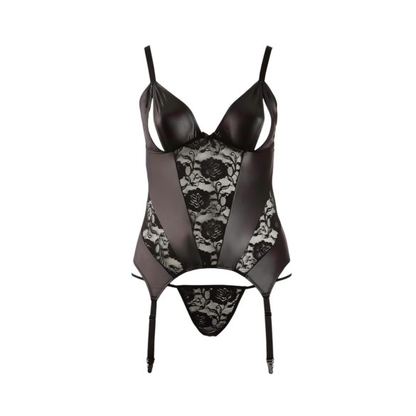 Cottelli - Floral Women's Top, Plus Size (Black) - XXL