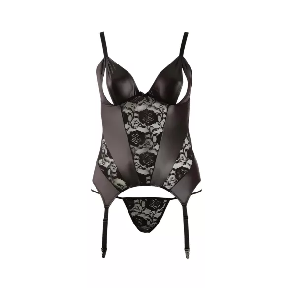 Cottelli - Floral Women's Top, Plus Size (Black) - XXXL