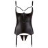 Cottelli Bondage - Glossy Lift-Up Top with Cuffs (Black) - XL