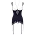 Abierta Fina - Shimmering Chain Top & Thong Set (Black)