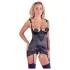 Abierta Fina - Shimmering Chain Top & Thong Set (Black)