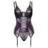 Cottelli Curves - Lace-Up Lingerie Set (Purple) - 90D/XL