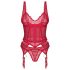 Obsessive Cupide Desire - Sheer Lace Top Set (Red) - L/XL