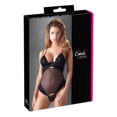 Cottelli - Velvet Adjustable Bodysuit (Black) - 80B/M