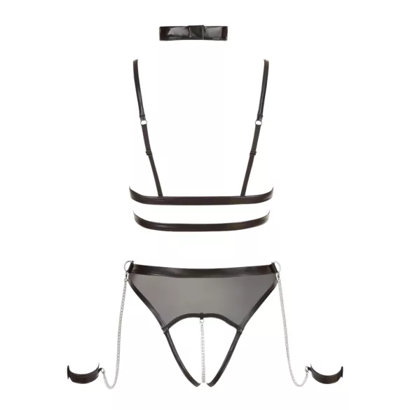 Cottelli Bondage - Strappy Open Body with Chains (Black) - XL
