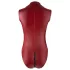 Cottelli Party - zip-up, sleeveless shiny bodysuit (red) - L