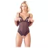Cottelli - Lacy, Beaded Open Body (Black) - M