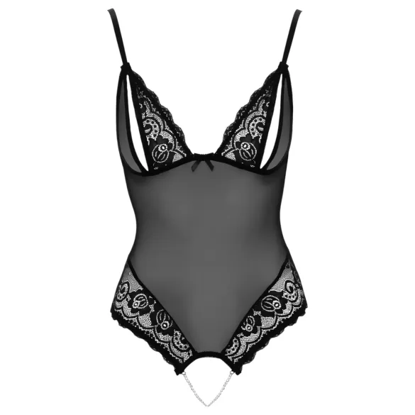 Cottelli - Lacy, Beaded Open Body (Black) - XL