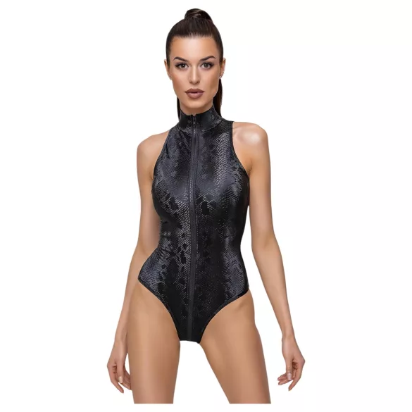 Cottelli Party - Black Snakeskin Pattern Bodysuit - M