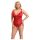 Cottelli Curves - Sheer Lace Bodysuit (Red) - 3XL