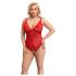 Cottelli Curves - Sheer Lace Bodysuit (Red) - 3XL