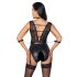 Cottelli Bondage - Lace Halter Bodysuit (Black) - XL