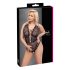 Cottelli Curves Plus Size - Sheer Patterned Bodysuit (Black) - 90D/XL