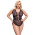 Cottelli Curves Plus Size - Sheer Patterned Bodysuit (Black) - 90D/XL