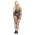 Cottelli Curves Plus Size - Sheer Patterned Bodysuit (Black) - 90D/XL
