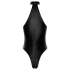 Noir - Shiny Halter Neck Bodysuit (Black) - M