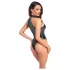 Noir - Shiny Halter Neck Bodysuit (Black) - XL