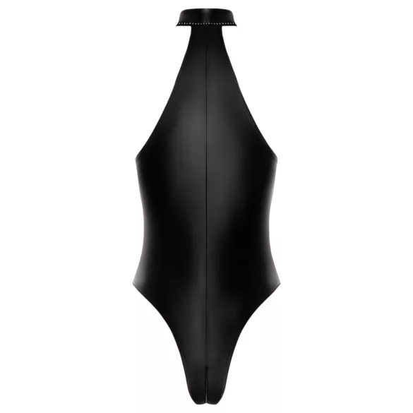 Noir - Shiny Halter Neck Bodysuit (Black) - XL