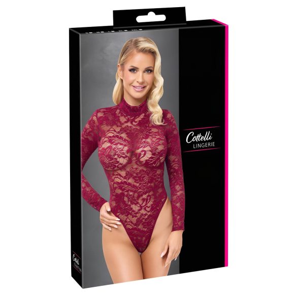 Cottelli - Sheer Lace Bodysuit (Red)