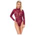 Cottelli - Sheer Lace Bodysuit (Red) - M
