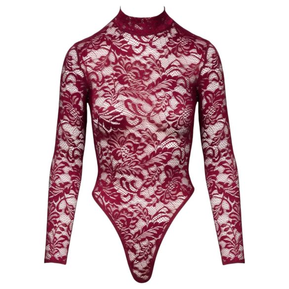 Cottelli - Sheer Lace Bodysuit (Red) - L