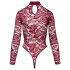 Cottelli - Sheer Lace Bodysuit (Red) - L