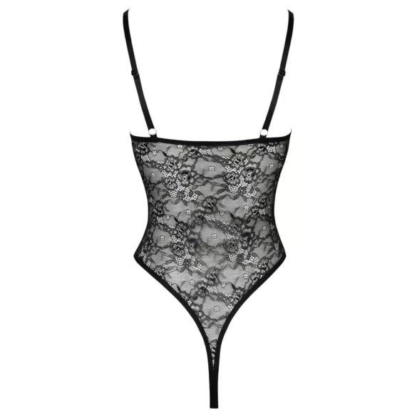 Cottelli - Sheer, Open Lace Bodysuit (Black) - XL
