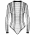 Cottelli - Striped Open-Front Bodysuit (Black) - Sizes S-L
