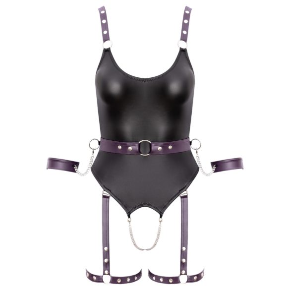 Cottelli - Open Bondage Body with Cuffs (Black)