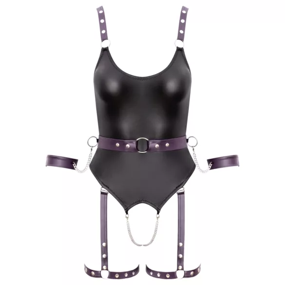 Cottelli - Open Bondage Body with Cuffs (Black) - M