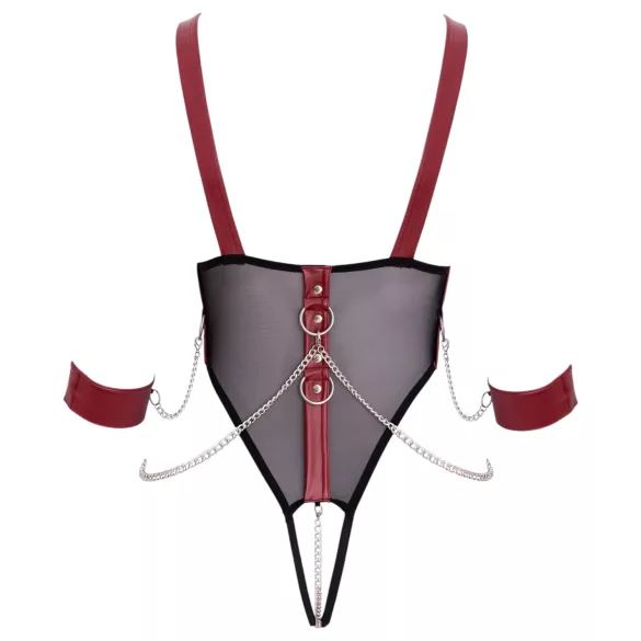 Cottelli Bondage - Strappy Open Body with Chain (Black)