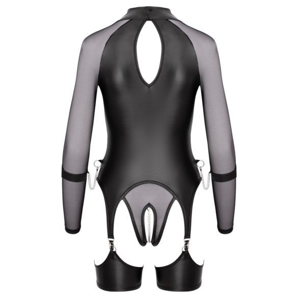 Cottelli Bondage - Sheer Top with Cuffs (Black) - L