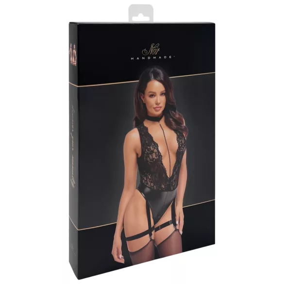 Noir Libido - Black Bodysuit with Garter
