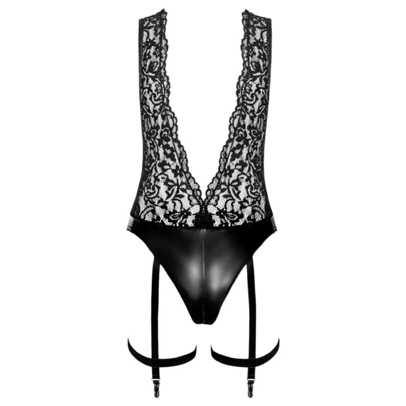 Noir Libido - Black Bodysuit with Garter