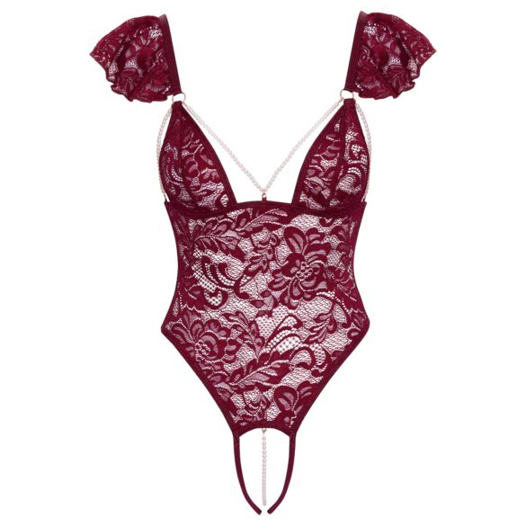 Cottelli - Lace Pearl Bodysuit (Red) - L