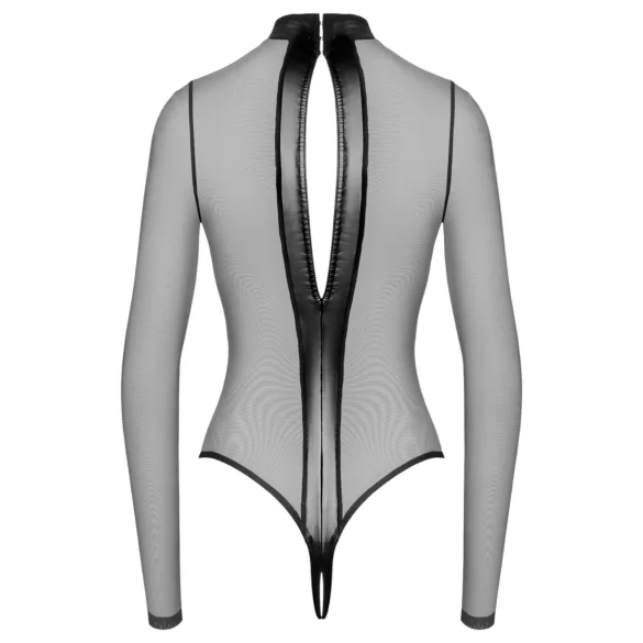 Noir - Sheer Crossed-Back Bodysuit (Black) - M