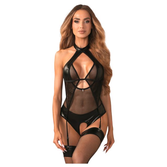 Obsessive Dominna - Sheer Shimmer Body (Black)