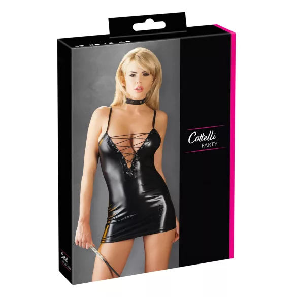 Cottelli - shiny lace-up dress (black)