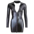 Cottelli - Shiny Long-Sleeve Mini Dress (Black) - L