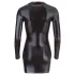 Cottelli - Shiny Long-Sleeve Mini Dress (Black) - XL